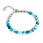 Boccadamo - Bracciale con perle di agata mix blu. XBR592