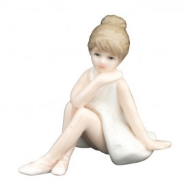 Melograno - Ballerina porcellana seduta piccola cm 6. 1185054