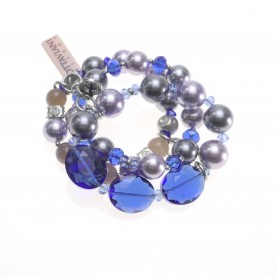 Ottaviani - Bracciale con perle, quarzi e cristalli blu. 370400B