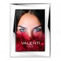 Valenti - Portafoto lucido in argento laminato, retro legno. 51042