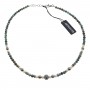 Antracite - Collana uomo argento 925 cm 50 con turchese africano, madreperla, ematite.