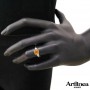 Artlinea - Anello argento 925 rodiato con idrotermale citrino. ZAN402-CI-LB