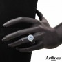 Artlinea - Artlinea - Anello argento 925 rodiato con idrotermale azzurro. ZAN339-AZ-LB