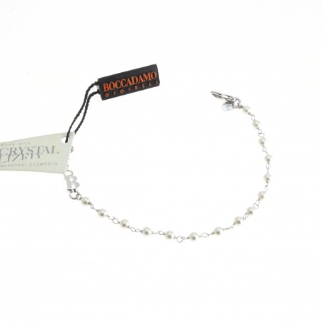 Boccadamo - Bracciale argento 925 con perle swarovski.