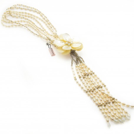 Ottaviani - Collana con perle, madreperla e cristalli. 480329