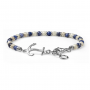 Maria Cristina Sterling - Bracciale uomo collezione Neptune argento, sodalite e aulite bianca con ancora.