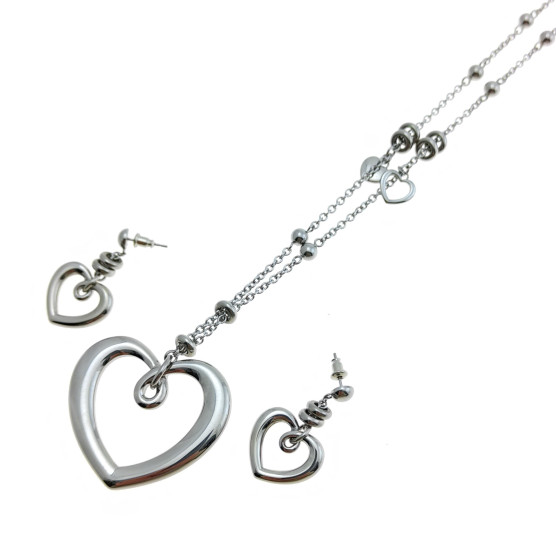 2Jewels - Parure acciaio con collana cm 80 e orecchini.