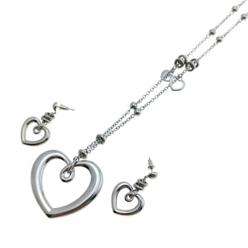 2Jewels - Parure acciaio con collana cm 80 e orecchini.