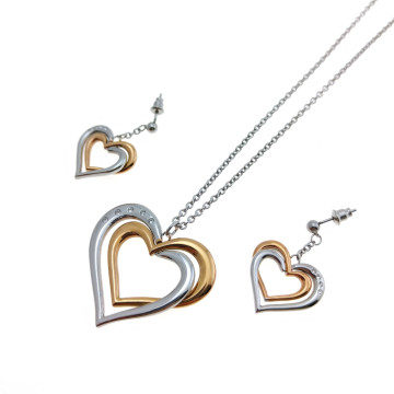 2Jewels - Parure acciaio con collana cm 80 e orecchini con strass.
