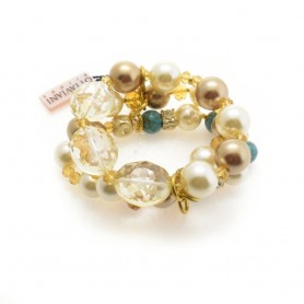 Ottaviani - Bracciale con perle, strass, cristalli e pietre dure. 47965