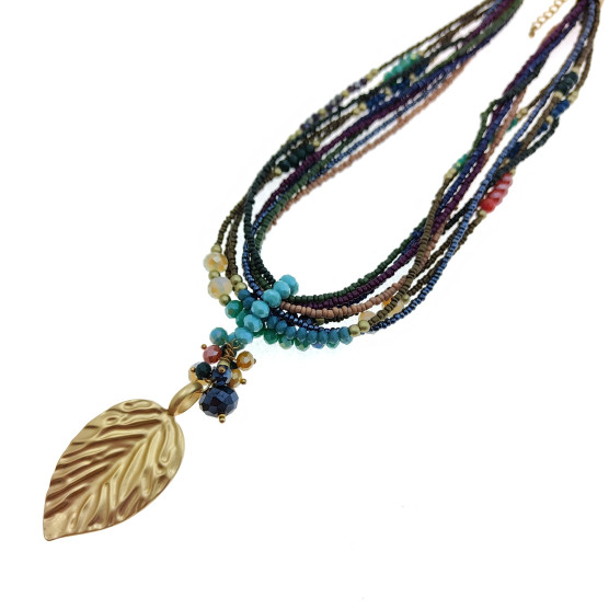 Arteregalo - Collana con pietre e cristalli assortiti cm 45 + 5.