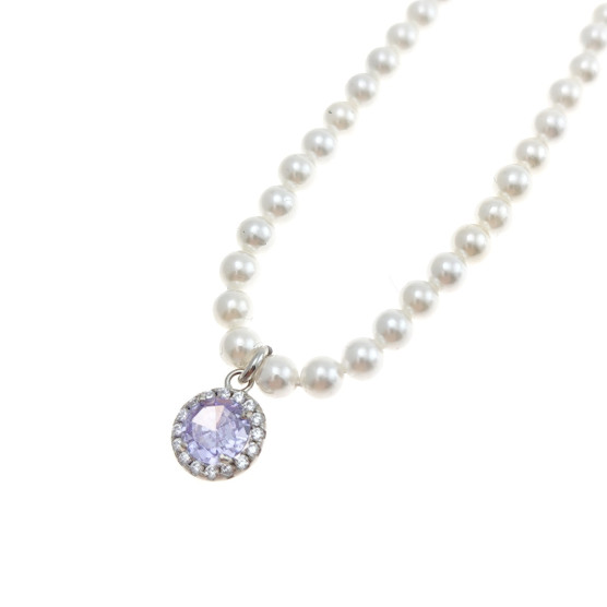 Boccadamo - Collana con perle e cristalli Swarovski cm 40-47.