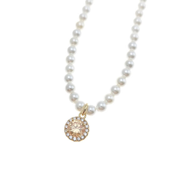 Boccadamo - Collana con perle e cristalli Swarovski cm 40-47.