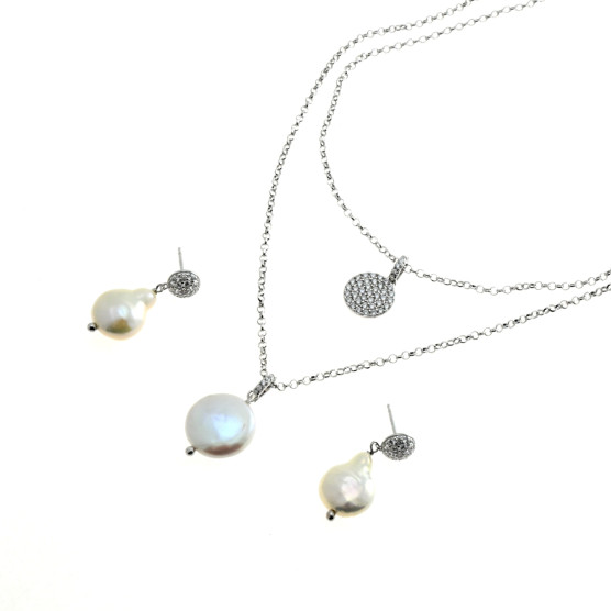 Boccadamo - Collana argento 925 con madreperla e zirconi.