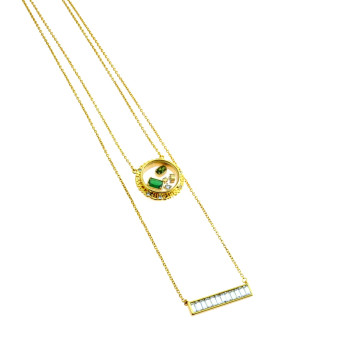 Ottaviani - Collana, Bracciale e orecchini con cristalli e perle.