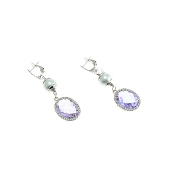 Ottaviani - Collana e orecchini con cristalli e perle.
