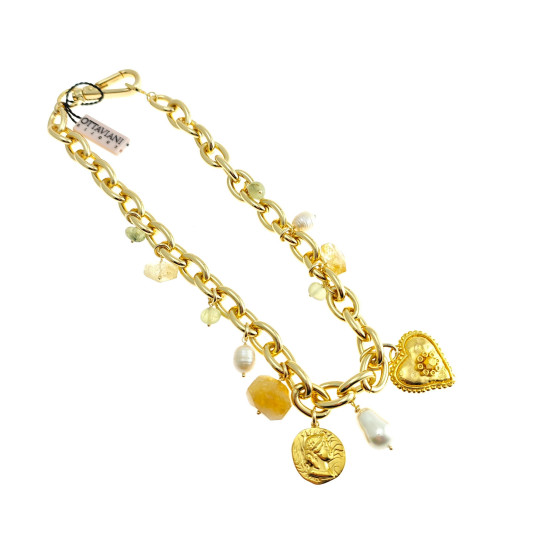 Ottaviani - Collana, bracciale e orecchini con perle e pietre naturali. 500588