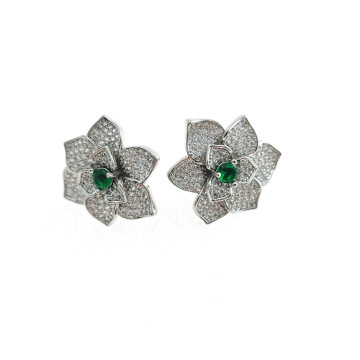 Ottaviani - Collana, bracciale, anello (regolabile) e orecchini rodiati con cubic zirconia.