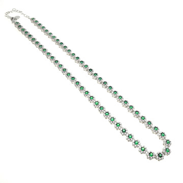 Ottaviani - Collana, bracciale, orecchini e anello rodiati con cubic zirconia.