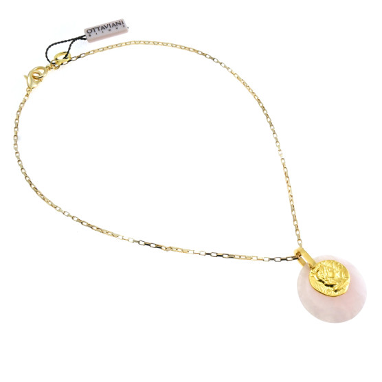Ottaviani - Collana, bracciale e orecchini con perle, quarzi e pietre. 500591