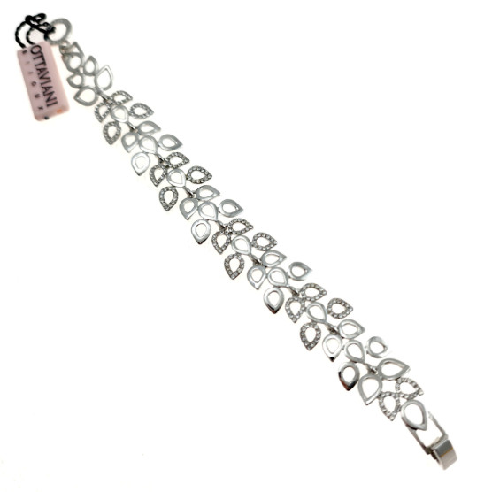 Ottaviani - Bracciale rodiato con strass. 500004B