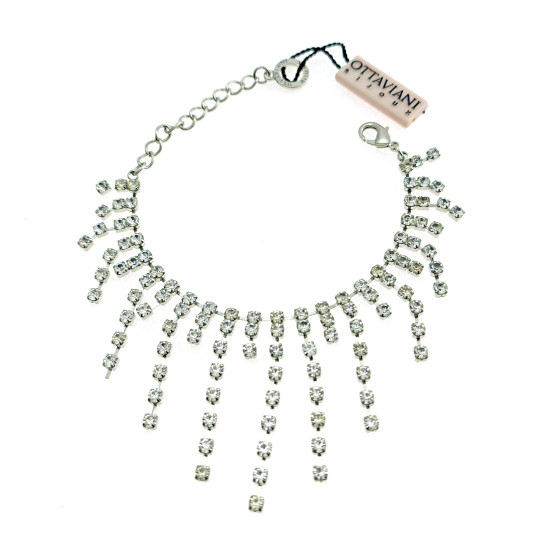 Ottaviani - Bracciale rodiato con strass. 500260B