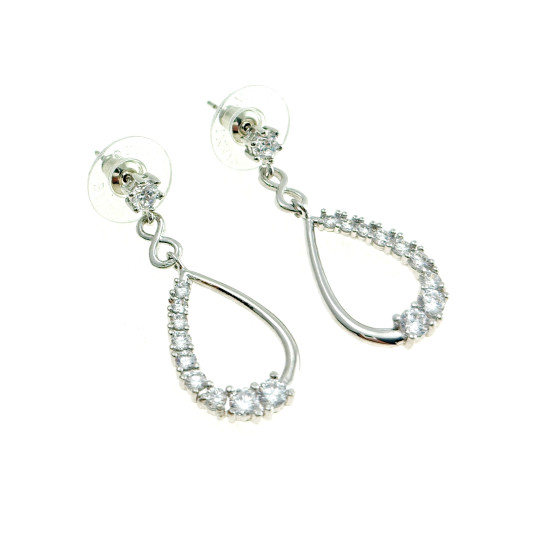 Ottaviani - Orecchini rodiati con strass. 490296
