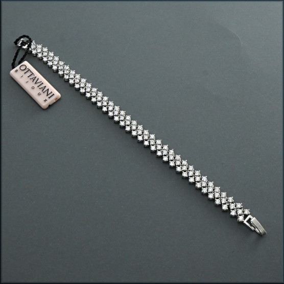Ottaviani - Bracciale rodiato con zirconi. 470653