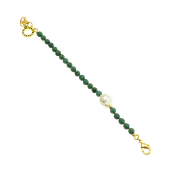 Ottaviani - Collana, bracciale e orecchini dorati con pietre naturali e perle. 500889