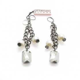 Ottaviani - Orecchini con perle e cristalli. 49622