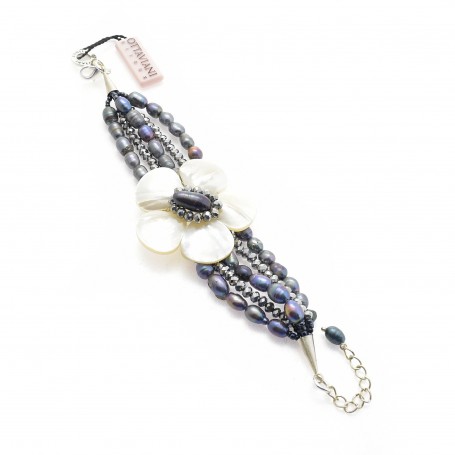 Ottaviani - Bracciale con cristalli, perle e madreperla. 470567