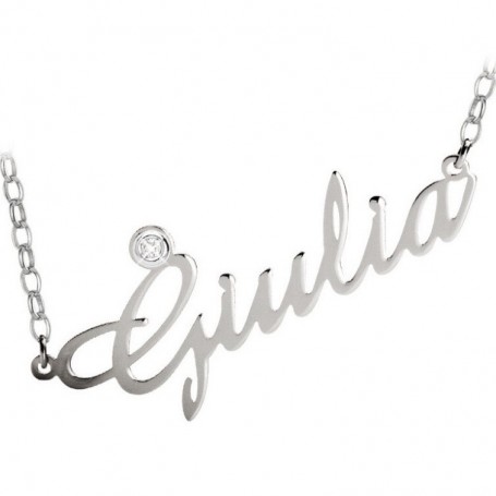 Artlinea - Collana argento con swarovski personalizzabile con nome.